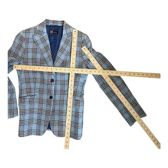 Giorgio’s of Palm Beach Blazer/Jacket, Blue Plaid, Italian women 42R